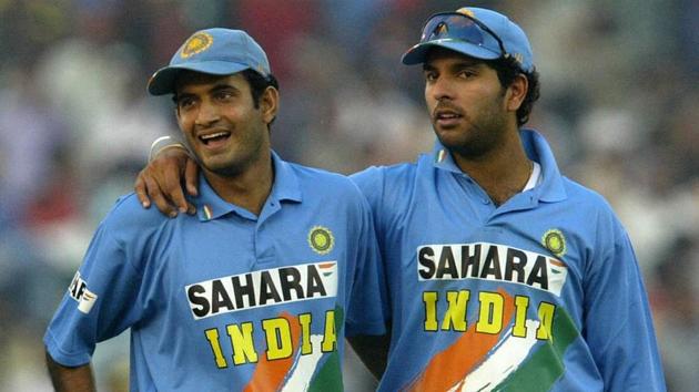 Yuvraj Singh and Irfan Pathan during an ODI for India in the mid 2000s.(Getty Images) Yuvraj Singh and Irfan Pathan during an ODI for India in the mid 2000s.(Getty Images)