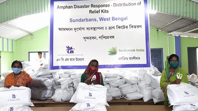 Relief kit distribution in the Sunderbans Relief kit distribution in the Sunderbans