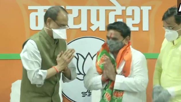 Patel joined the BJP in presence of MP CM Shivraj Singh Chouhan. (ANI Photo) Patel joined the BJP in presence of MP CM Shivraj Singh Chouhan. (ANI Photo)
