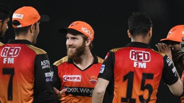 Sunrisers Hyderabad cricketerKane Williamson. (C) celebrates with teammates. (AFP) Sunrisers Hyderabad cricketerKane Williamson. (C) celebrates with teammates. (AFP)