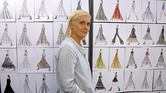 Designer Maria Grazia Chiuri poses ahead of the 2021 Cruise collection presentation for fashion house Dior in Paris, France, July 16, 2020. (REUTERS/Charles Platiau) Designer Maria Grazia Chiuri poses ahead of the 2021 Cruise collection presentation for fashion house Dior in Paris, France, July 16, 2020. (REUTERS/Charles Platiau)