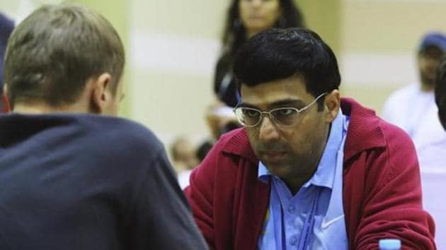Viswanathan Anand of India plays in the FIDE World Rapid & Blitz Chess Championships 2014 at Dubai Chess and Culture Club.(Getty Images)