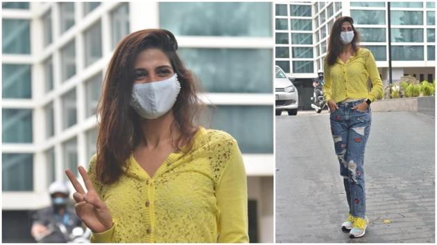 Ahaana Kumra snapped outside a dubbing studio in Andheri.