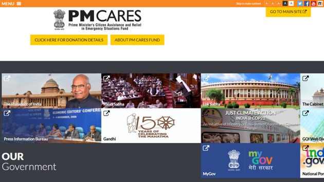 The current website of the Prime Minister is accessible in 12 languages.(Screengrab)