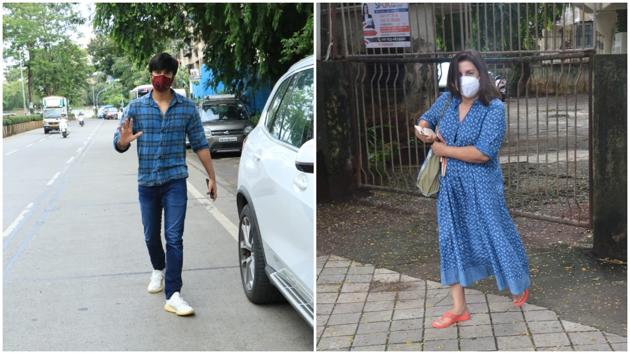 Meezan Jaafery waves to the paparazzi, Farah Khan seen outside a salon.