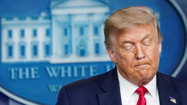 US President Donald Trump speaks during a coronavirus disease (Covid-19) news briefing at the White House in Washington, US. (REUTERS) US President Donald Trump speaks during a coronavirus disease (Covid-19) news briefing at the White House in Washington, US. (REUTERS)