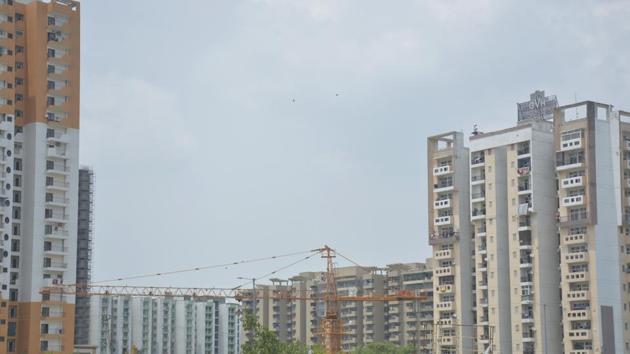 A view of highrise buildings, at Raj Nagar Extension, in Ghaziabad.(Sakib Ali /Hindustan Times/For Representative Purposes)