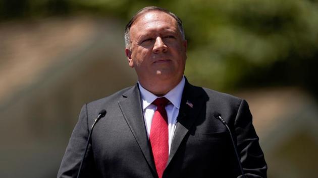 US Secretary of State Mike Pompeo speaks at the Richard Nixon Presidential Library, in Yorba Linda, California, on Thursday.(Reuters Photo) US Secretary of State Mike Pompeo speaks at the Richard Nixon Presidential Library, in Yorba Linda, California, on Thursday.(Reuters Photo)