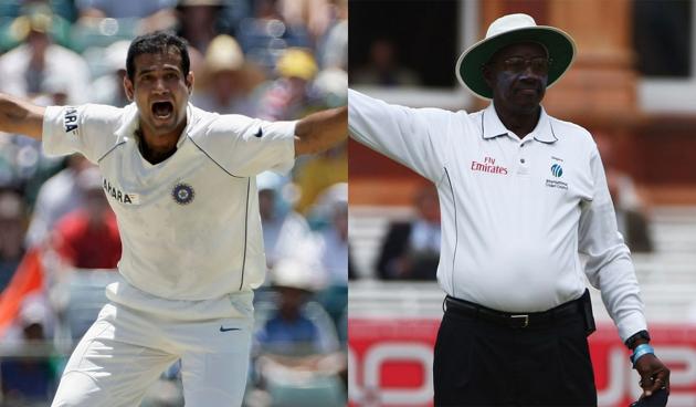 File images of Irfan Pathan and Steve Bucknor.(Getty Images)