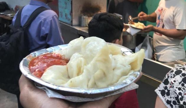 Momos at some eateries in Lajpat Nagar are getting back-to-back orders for takeaway.(Photo: Instagram/food_dynasty_)