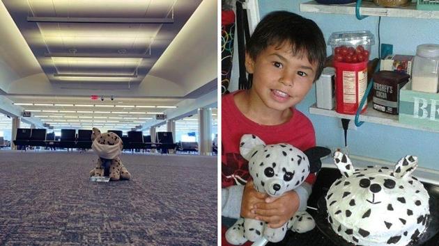 A judge gave Jaydence the stuffed Dalmatian on the day he was adopted.(Facebook/Cincinnati/Northern Kentucky International Airport)