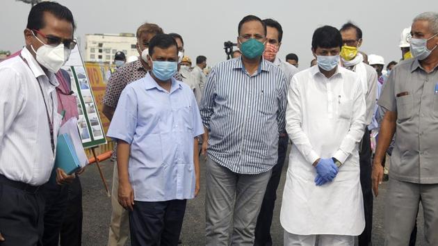 Delhi Chief Minister Arvind Kejriwal along with health minister Satyender Jain, New Delhi. (ANI) Delhi Chief Minister Arvind Kejriwal along with health minister Satyender Jain, New Delhi. (ANI)