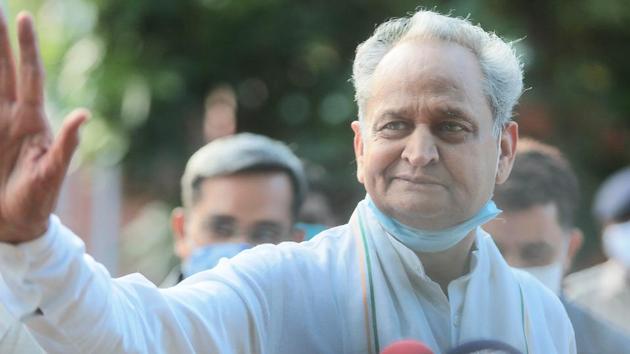 Rajasthan Chief Minister Ashok Gehlot had chaired a meeting of the cabinet on Friday night to discuss the points raised by the governor on its earlier proposal.(Himanshu Vyas/ Hindustan Times)