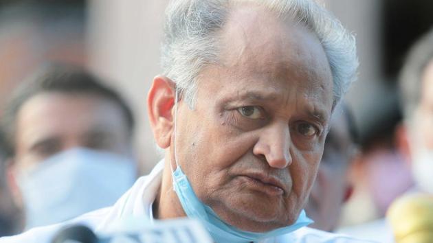 Rajasthan chief minister Ashok Gehlot held a cabinet meet earlier today to decide on the response to governor.(HT Photo)