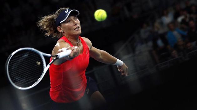 Australia’s Samantha Stosur in action during the match against Catherine McNally.(Reuters)