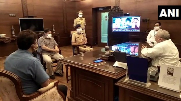 RajasthanGovernor Kalraj Mishra met state chief secretary Rajeeva Swarup and state DGP (Director General of Police) Bhupendra Yadav at Raj Bhawan in Jaipur, July 26, 2020. RajasthanGovernor Kalraj Mishra met state chief secretary Rajeeva Swarup and state DGP (Director General of Police) Bhupendra Yadav at Raj Bhawan in Jaipur, July 26, 2020.