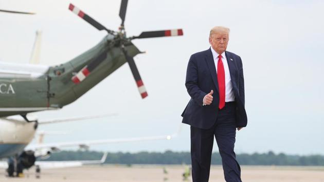 President Donald Trump walks from Marine One to Air Force One ahead of a flight, at Joint Base Andrews in Maryland, US. (REUTERS) President Donald Trump walks from Marine One to Air Force One ahead of a flight, at Joint Base Andrews in Maryland, US. (REUTERS)
