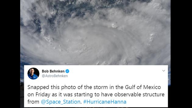 The photo shared by Behnken captures the massive hurricane from space(Twittert@AstroBehnken)