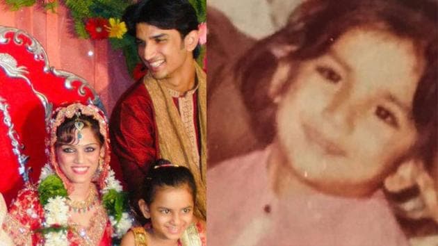 Sushant Singh Rajput at his sister Shweta Singh Kirti’s wedding (left) and as a child (right).