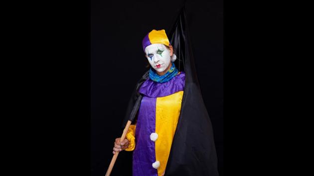 Maayan Segal, 37, seen in their protest ensemble in Jerusalem on July 24. PM Netanyahu, standing trial for corruption, has tried to dismiss the youthful protesters as radicals and anarchists flouting public health restrictions while he marshals the country through a national emergency, AP reported. (Oded Balilty / AP)
