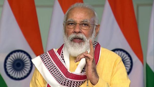 Prime Minister Narendra Modi requested people to exercise caution amid Covid-19.(ANI) Prime Minister Narendra Modi requested people to exercise caution amid Covid-19.(ANI)