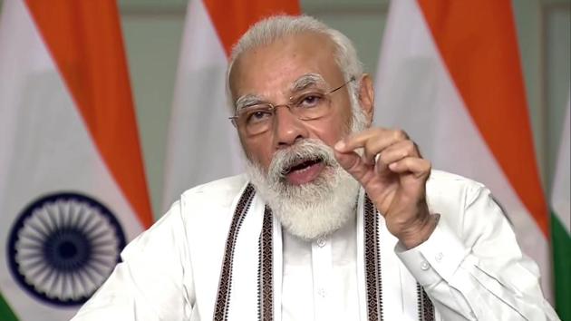 Prime Minister Narendra Modi speaks during the launch of 3 new high-throughput labs of ICMR via video conferencing in New Delhi on July 27. In his public address, the PM reiterated that India is in a much better situation in the fight against Covid-19 with more than 11,000 covid facilities, more than 11 lakh isolation beds and over 5 lakh tests being carried out daily. (ANI)