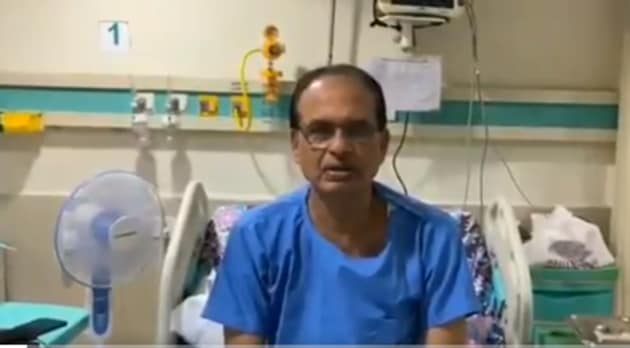 Madhya Pradesh CM Shivraj Singh Chauhan will chair the virtual cabinet meeting on July 28, 2020, from hospital where he is being treated for Covid-19.(Screengrab/ Shivraj Singh Chauhan/ Twitter)
