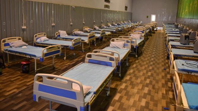 A view inside a High Dependancy Unit at the Commonwealth Games Sports Complex Covid-19 Care Centre on July 26. The city currently has 15,438 beds earmarked for Covid-19 in various hospitals. Of these, 2,158 beds are intensive care units, which had 33% occupancy as on July 28 evening, according to the Delhi government’s dashboard. (Sanchit Khanna / HT Photo) A view inside a High Dependancy Unit at the Commonwealth Games Sports Complex Covid-19 Care Centre on July 26. The city currently has 15,438 beds earmarked for Covid-19 in various hospitals. Of these, 2,158 beds are intensive care units, which had 33% occupancy as on July 28 evening, according to the Delhi government’s dashboard. (Sanchit Khanna / HT Photo)