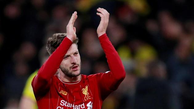 FILE PHOTO: Soccer Football - Premier League - Watford v Liverpool - Vicarage Road, Watford, Britain - February 29, 2020 Liverpool's Adam Lallana applauds fans at the end of the match Action Images via Reuters/Andrew Couldridge EDITORIAL USE ONLY. No use with unauthorized audio, video, data, fixture lists, club/league logos or "live" services. Online in-match use limited to 75 images, no video emulation. No use in betting, games or single club/league/player publications. Please contact your account representative for further details/File Photo(Action Images via Reuters)