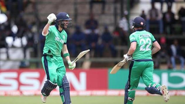 Andrew Balbirnie of reland acknowledges his century during The ICC Cricket World Cup Qualifier at The Old Hararians Ground on March 18, 2018 in Harare, Zimbabwe.(IDI via Getty Images) Andrew Balbirnie of reland acknowledges his century during The ICC Cricket World Cup Qualifier at The Old Hararians Ground on March 18, 2018 in Harare, Zimbabwe.(IDI via Getty Images)