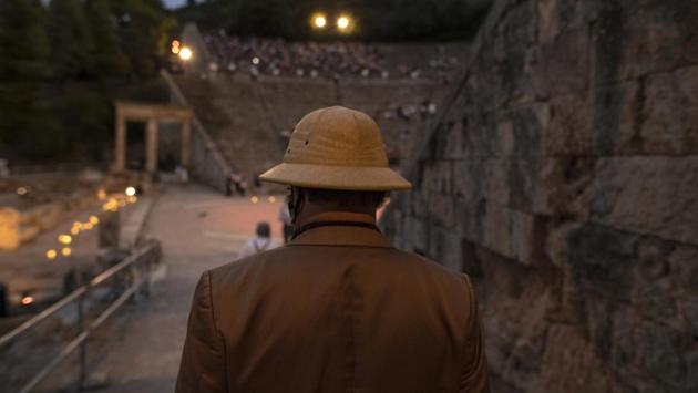 A man enters the ancient theatre of Epidaurus, Greece, on Friday, July 17, 2020, to listen a solo concert by Greek violinist Leonidas Kavakos. (AP Photo/Petros Giannakouris) A man enters the ancient theatre of Epidaurus, Greece, on Friday, July 17, 2020, to listen a solo concert by Greek violinist Leonidas Kavakos. (AP Photo/Petros Giannakouris)