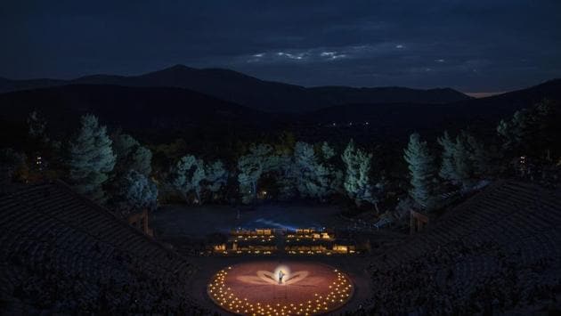 Greek violinist Leonidas Kavakos performs in the ancient theater of Epidaurus, Greece, on Friday, July 17, 2020. The ancient theaters of Herodes Atticus in Athens and Epidaurus in the southern Peloponnese area have reopened for performances with strict seating limits and public health safety guidelines. (AP Photo/Petros Giannakouris) Greek violinist Leonidas Kavakos performs in the ancient theater of Epidaurus, Greece, on Friday, July 17, 2020. The ancient theaters of Herodes Atticus in Athens and Epidaurus in the southern Peloponnese area have reopened for performances with strict seating limits and public health safety guidelines. (AP Photo/Petros Giannakouris)