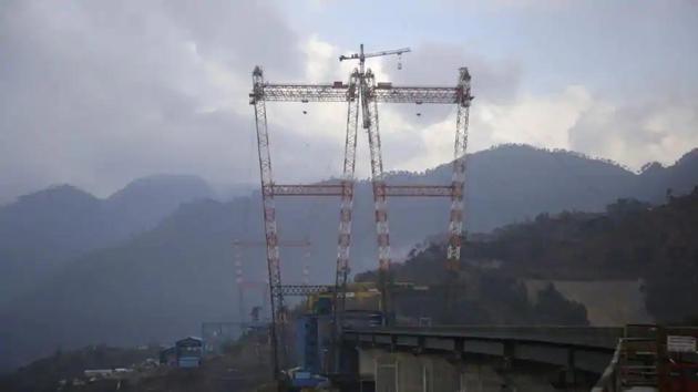 The world’s highest rail bridge that is part of the Udhampur-Srinagar-Baramulla rail link project in Reasi district, 107km from Jammu. (HT File) The world’s highest rail bridge that is part of the Udhampur-Srinagar-Baramulla rail link project in Reasi district, 107km from Jammu. (HT File)