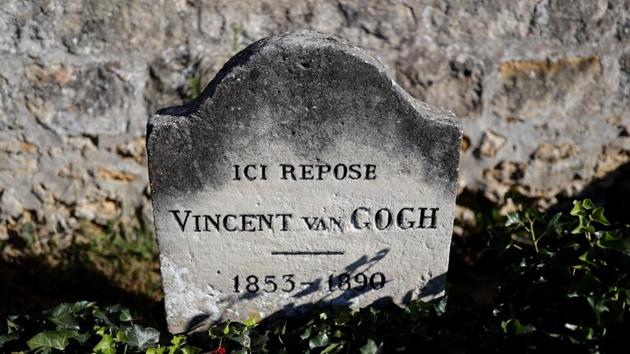 The grave of Vincent van Gogh at the cemetery in Auvers-sur-Oise on July 29. “Like everyone else in France, I was in lockdown and used that time to digitise the postcards, when I recognised the outlines of the tree roots on the card. It was in black-and-white, but the shapes were the same,” Van der Veen told Reuters. (Christian Hartmann / REUTERS) The grave of Vincent van Gogh at the cemetery in Auvers-sur-Oise on July 29. “Like everyone else in France, I was in lockdown and used that time to digitise the postcards, when I recognised the outlines of the tree roots on the card. It was in black-and-white, but the shapes were the same,” Van der Veen told Reuters. (Christian Hartmann / REUTERS)