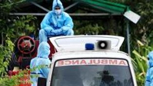 The district has only 23 ambulances with an average of 50 persons testing positive a day for the past month.(ANI) The district has only 23 ambulances with an average of 50 persons testing positive a day for the past month.(ANI)