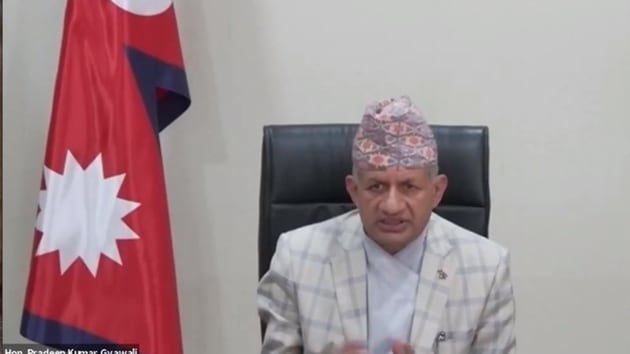 Participating in a webinar, Nepal’s foreign minister Pradeep Gyawali responded to a question on the border row with India by saying that the issue was one of the “unresolved questions left by history”.(ANI) Participating in a webinar, Nepal’s foreign minister Pradeep Gyawali responded to a question on the border row with India by saying that the issue was one of the “unresolved questions left by history”.(ANI)