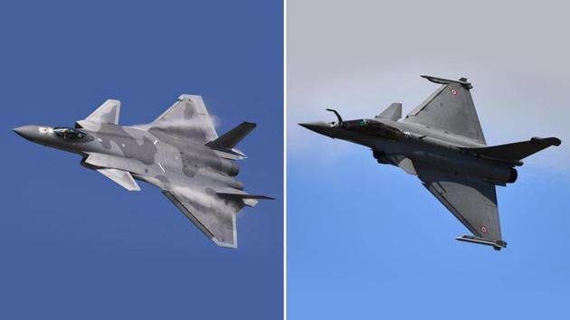 Former Air Chief Marshal BS Dhanoa has always highlighted how Rafale fighter jets (R) are better stealth fighters and are not superior to China’s J-20 jets (L). Rafale is 4.5 generation jet.(HT Photos)