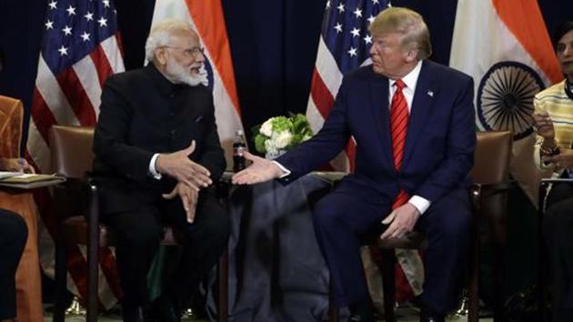 US President Donald Trump meets with Prime Minister Narendra Modi at the United Nations General Assembly in New York.(AP File Photo) US President Donald Trump meets with Prime Minister Narendra Modi at the United Nations General Assembly in New York.(AP File Photo)
