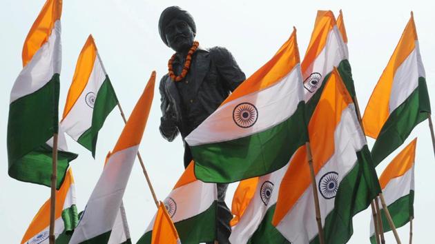Statue of Indian freedom fighter Shaheed Udam Singh in Amritsar.(HT File)