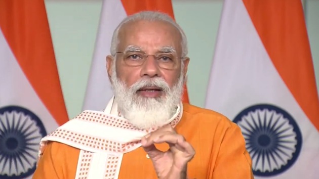 Prime Minister Modi addressed students at the Smart India Hackathon 2020 grand finale through video conferencing, August 1, 2020.(Photo Credit: BJP/Twitter)