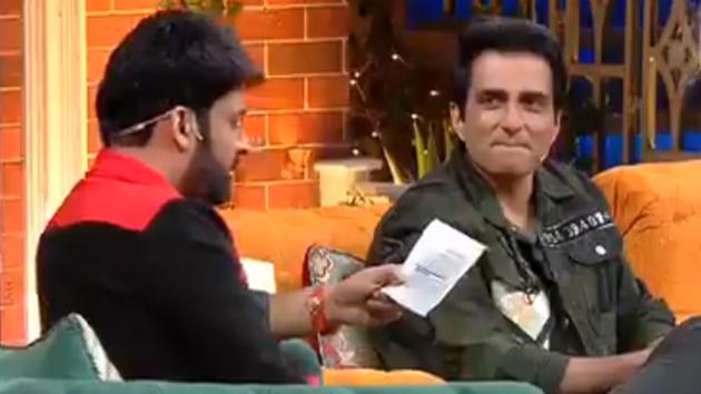 Sonu Sood with Kapil Sharma on The Kapil Sharma Show.
