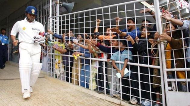Sachin Tendulkar of India walks out in front of local admirers during a Test match. (Getty Images) Sachin Tendulkar of India walks out in front of local admirers during a Test match. (Getty Images)