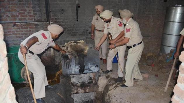 Amritsar’s rural areas and Tarn Taran’s Mand areas, situated near the river beds of Sutlej and Beas, are major locations where illicit liquor is made. (HT Archive/For Representative Purposes Only) Amritsar’s rural areas and Tarn Taran’s Mand areas, situated near the river beds of Sutlej and Beas, are major locations where illicit liquor is made. (HT Archive/For Representative Purposes Only)