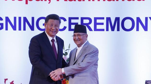 Xi said the two sides have stood together through thick and thin in the fight against the Covid-19 and have written a new chapter of friendship between China and Nepal, state-run Xinhua news agency reported. (AP) Xi said the two sides have stood together through thick and thin in the fight against the Covid-19 and have written a new chapter of friendship between China and Nepal, state-run Xinhua news agency reported. (AP)