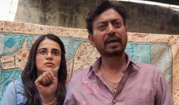 Radhika Madan and Irrfan Khan in a still from Angrezi Medium.