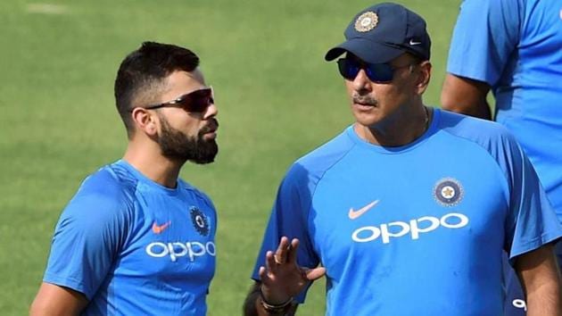 File image of Ravi Shastri and Virat Kohli. (File) File image of Ravi Shastri and Virat Kohli. (File)