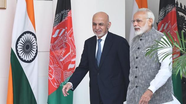 Prime Minister Narendra Modi with Afghanistan President Dr. Mohammad Ashraf Ghani at Hyderabad House in New Delhi. (Mohd Zakir/HT file photo) Prime Minister Narendra Modi with Afghanistan President Dr. Mohammad Ashraf Ghani at Hyderabad House in New Delhi. (Mohd Zakir/HT file photo)