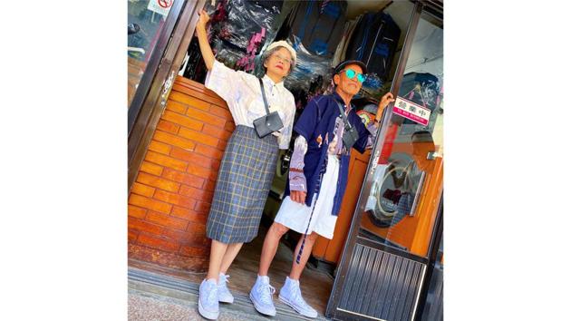 The couple hope to use their new social media clout to promote the concept of environmental fashion. “Instead of following ‘fast fashion’ and keep buying new clothes, we hope people can see that old and second-hand clothes can be fashionable if you arrange and combine them in new ways,” said Reef Chang. (Reef Chang / AFP)