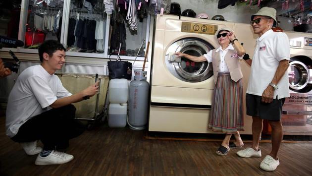 The pair were naturals in front of the camera. “Modelling these clothes makes me feel 30 years younger,” beamed Chang, when AFP paid a visit to the store last week. “Many people are telling me ‘You are famous now and you look younger’.” Hsu felt so, too. “I am old in age but my heart is not ageing,” she said. “I like to put on pretty clothes and go out to have some fun.” (Hsu Tsun-hsu / AFP)