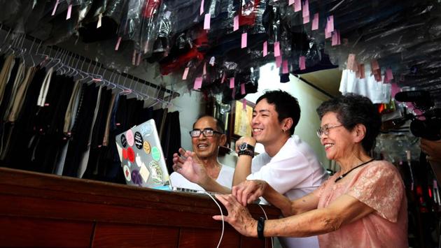 The couple’s Instagram account -- @wantshowasyoung -- is managed by grandson Reef. Reef said he translates and reads out fan mail pouring in from all over the world. “We’re very moved by the messages,” he told AFP, “Many people are saying that ‘Wantshowasyoung’ is the first happy news they’ve seen in this dark year marred by the Covid-19 pandemic and problems in many countries,” he added. (Hsu Tsun-hsu / AFP)
